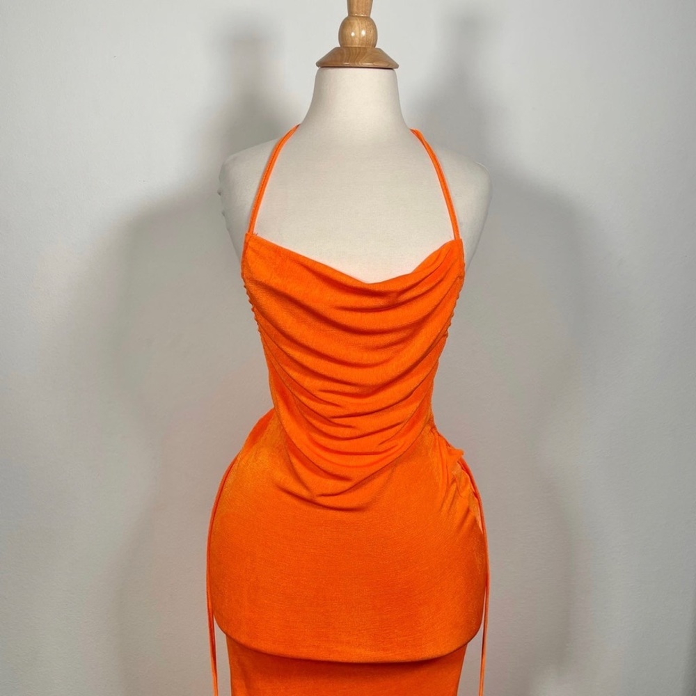 Backless Orange Dress